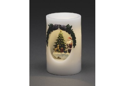 Konstsmide Santa / Dog / Christmas Tree Wax Candle (5 Hour Timer, Battery Operated, LED)